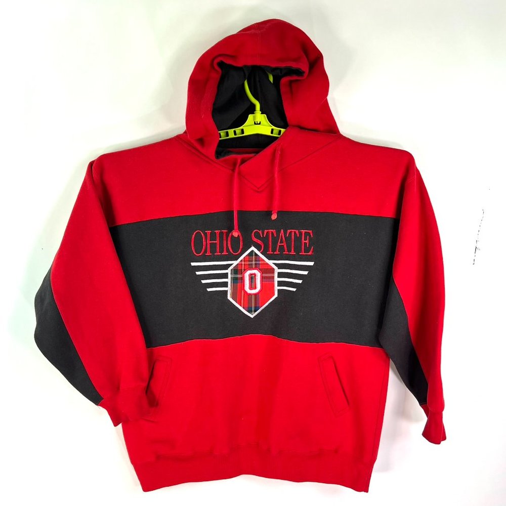 Vintage Ohio State Buckeyes Hoodie Mens Size L Embroidered Wolf Tag